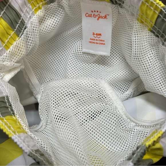 0-3M + 3-6M - Cat & Jack - Baby Striped Swim Shorts Trunks UPF 50+ NEW - Picture 3 of 5